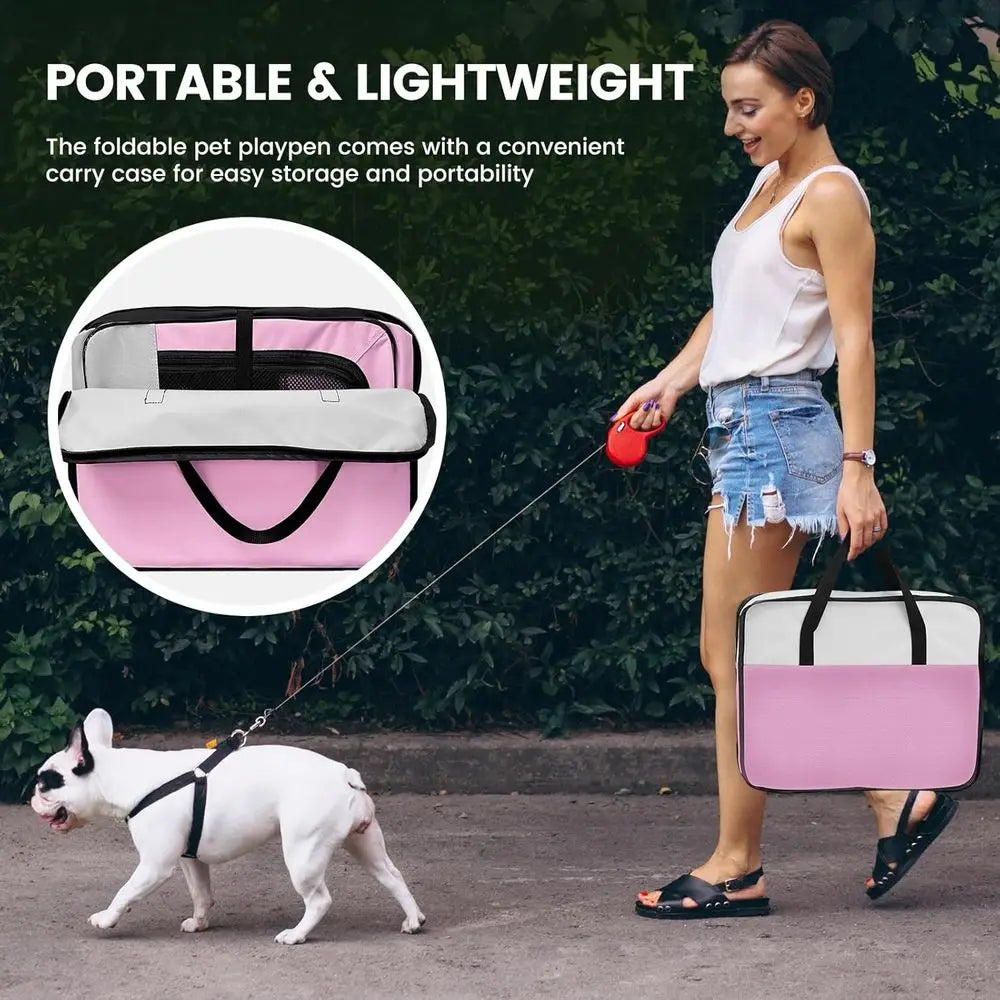 Portable Pet Playpen for Dogs, Puppies, Cats, Rabbits, Chicks - Foldable Exercise Pen, Suitable for Indoor and Outdoor Use, Trav