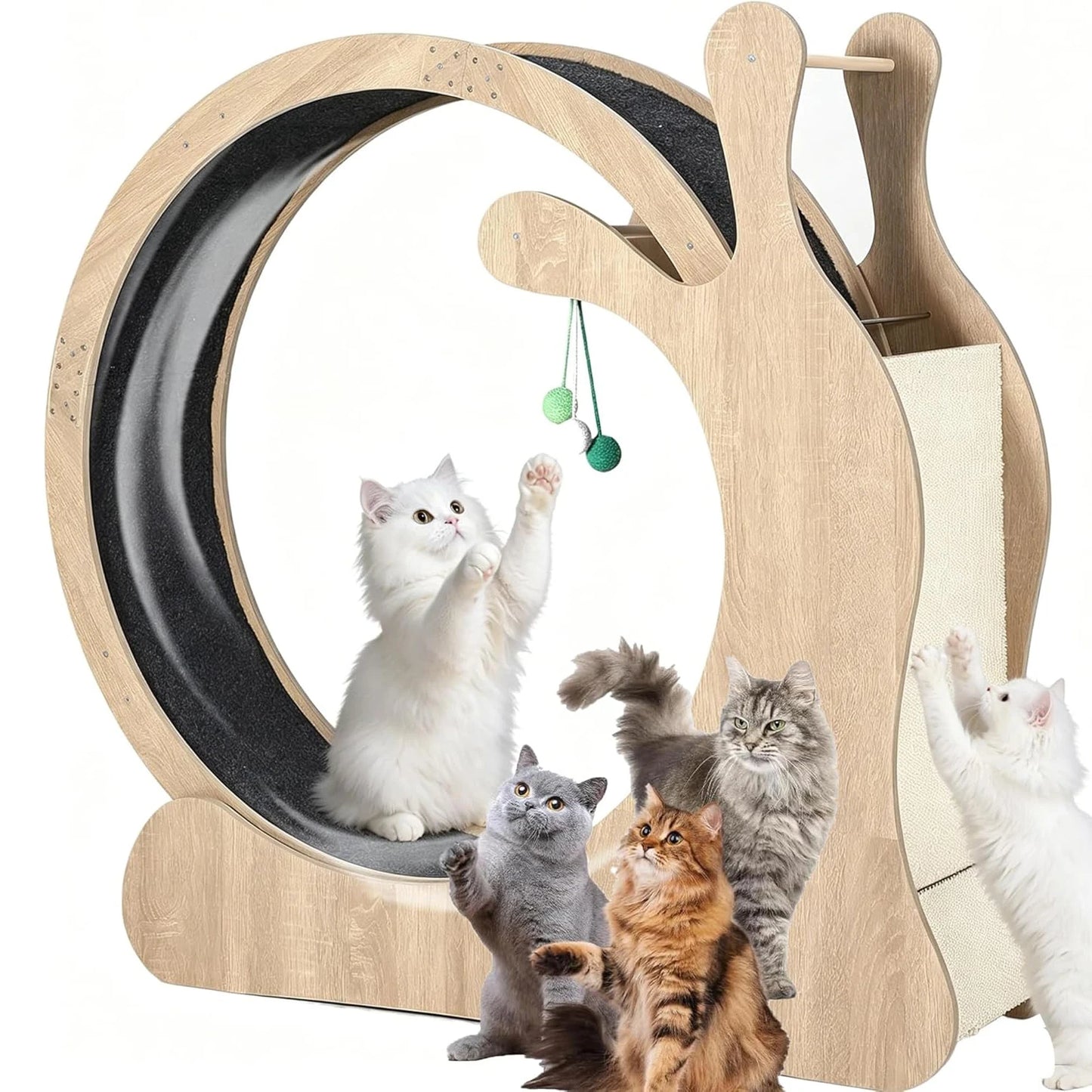 45" Large Cat Exercise Wheel, Cat Treadmill Wheel for Indoor Cats, Kitty Running Toy Walking Training for Fitness Weight Loss Device Suitable for Most Cats Physical Exercise Activity
