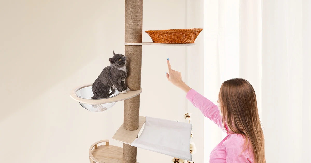 Adjustable Cat Tree With Sisal Posts Hammock And Cozy Capsule