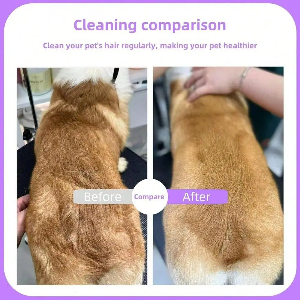 Steel Pet Comb For Dogs Cats Shedding Detangling Brush With Non Slip Rubber Handle Gentle Grooming Tool For Long Short Hair