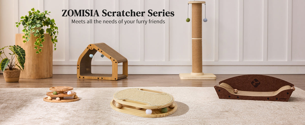 Natural Sisal Cat Scratcher Pad With Rolling Ball Track