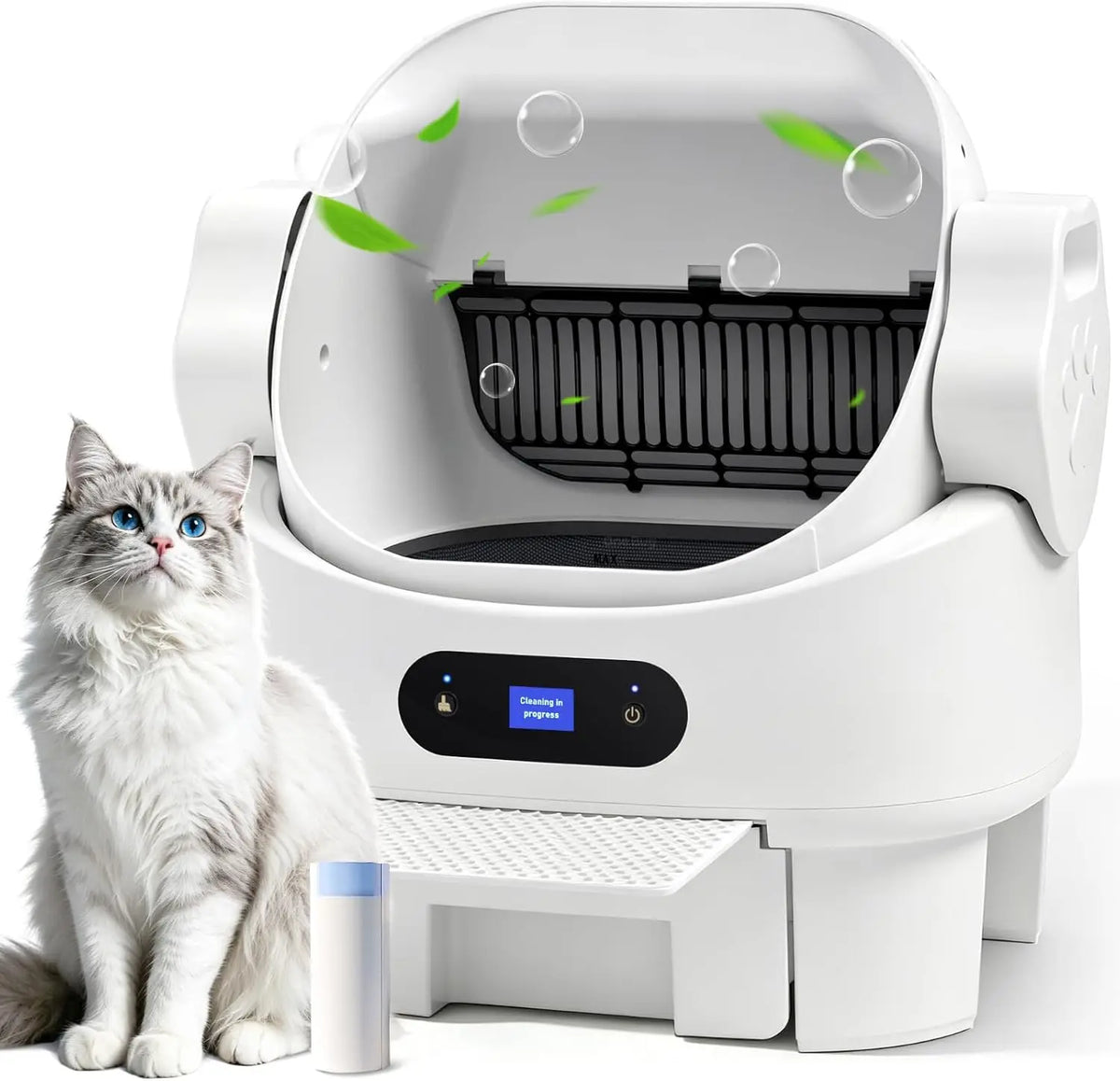 Automatic Open Top Cat Litter Box With Self Cleaning Function by Annie N Poe Cattastic Supplies