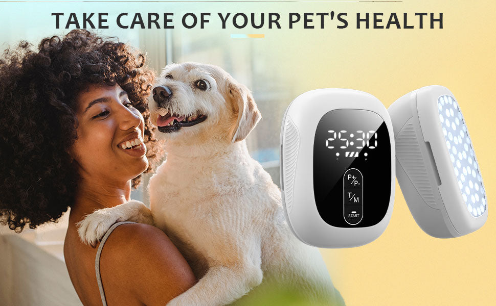 Pet Red Light Therapy Device for Dogs Cats Hand-Free Infrared 940nm 650nm 520nm LED Dog Arthritis Joint Pain Relief Wearable Vet Device Cold Laser Skin Infections Treatment 5 Wavelengths Light Therapy Module Collar for Puppy