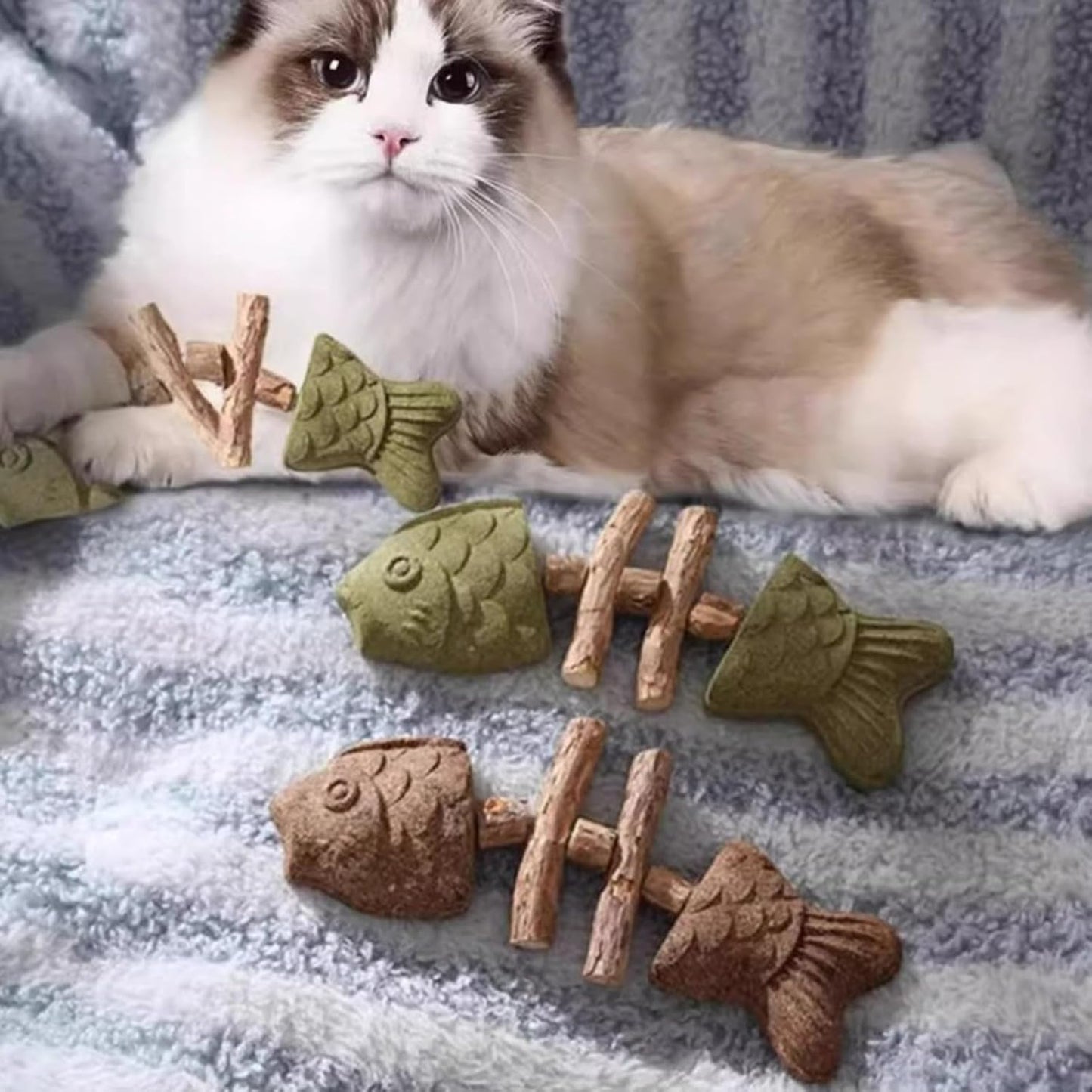 Dental Health Chew Toy for Cats - Bite-Resistant Fishbone Toy