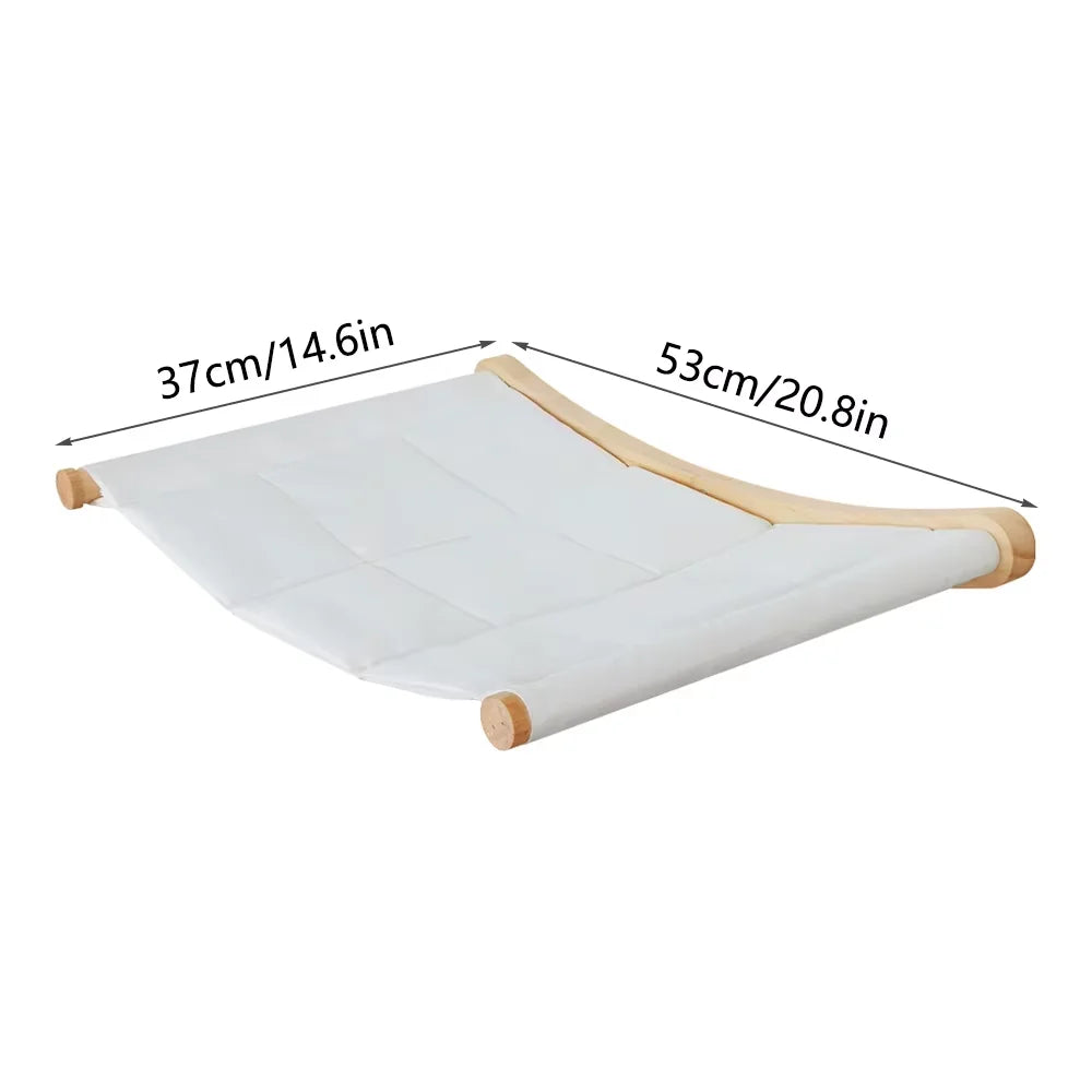 Wall Mounted Cat Hammock Set Multi Functional Climbing Shelves Perches Sisal Scratching Wooden Steps Ladder Large Cat Furniture Kit for Indoor Cats Sleeping Playing