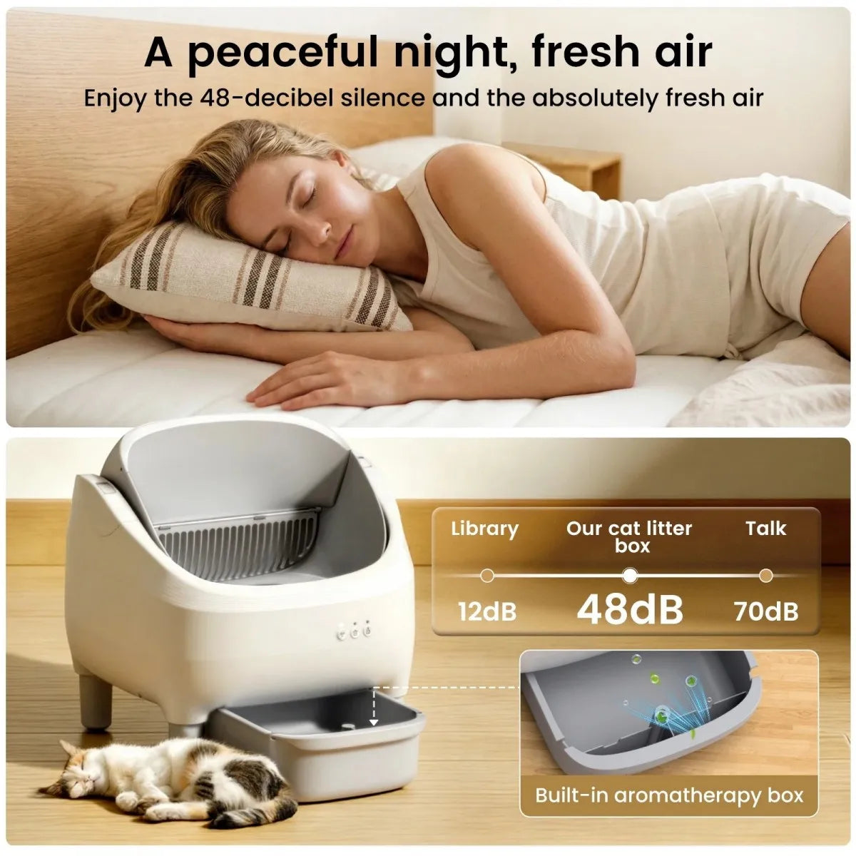 Automatic Self-Cleaning Cat Litter Box With WiFi App Control