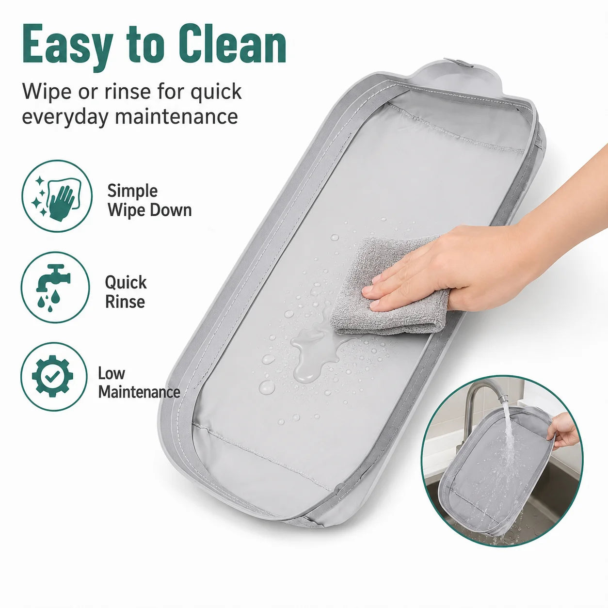 Cumrige Waterproof Cat Litter Box Pad, Raised Edge Leak Proof Urine Mat, Washable Reusable Anti-Spill Litter Trapping Mat, Floor Carpet Protector Accessory for Automatic Self-Cleaning Cat Litter Box
