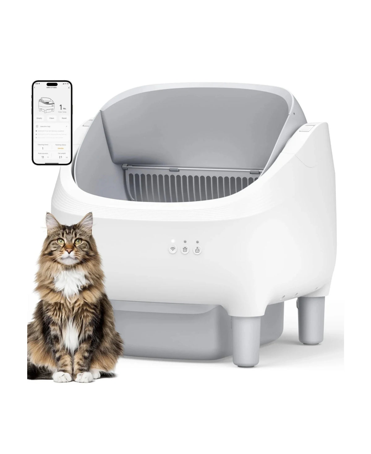 Automatic Self-Cleaning Cat Litter Box With WiFi App Control