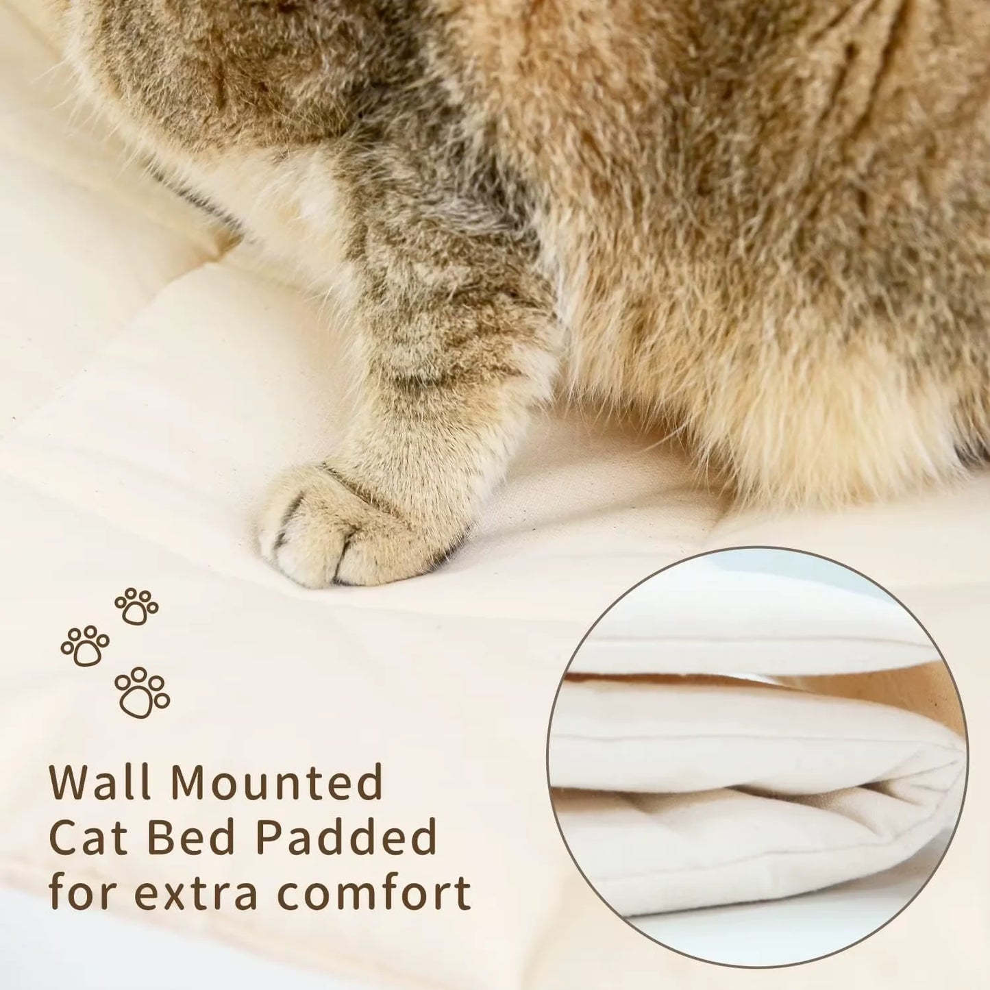 Wall Mounted Cat Hammock Set Multi Functional Climbing Shelves Perches Sisal Scratching Wooden Steps Ladder Large Cat Furniture Kit for Indoor Cats Sleeping Playing