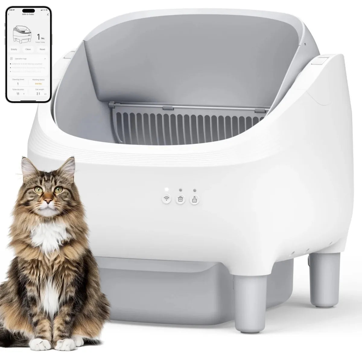 Automatic Self-Cleaning Cat Litter Box With WiFi App Control