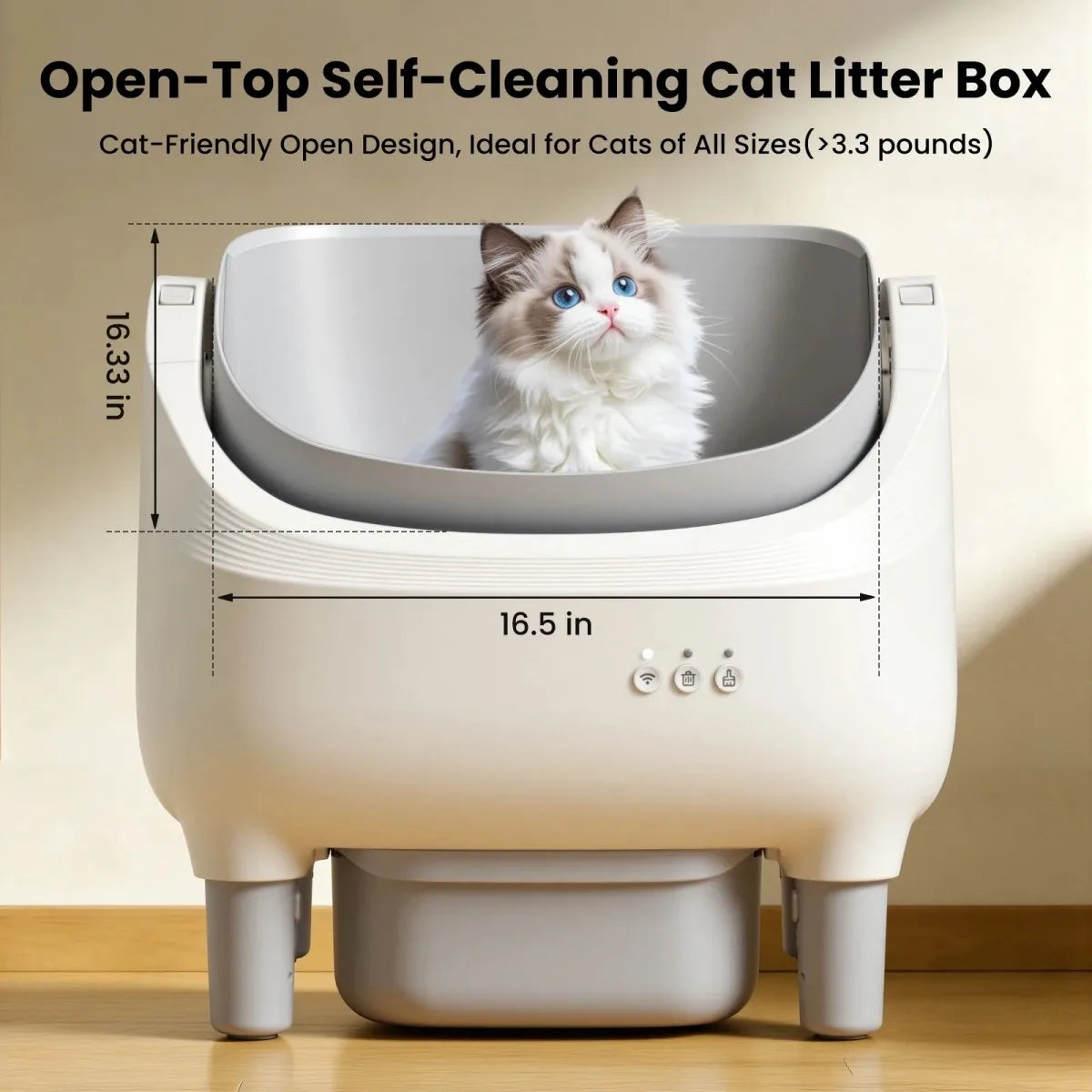 Automatic Self-Cleaning Cat Litter Box With WiFi App Control
