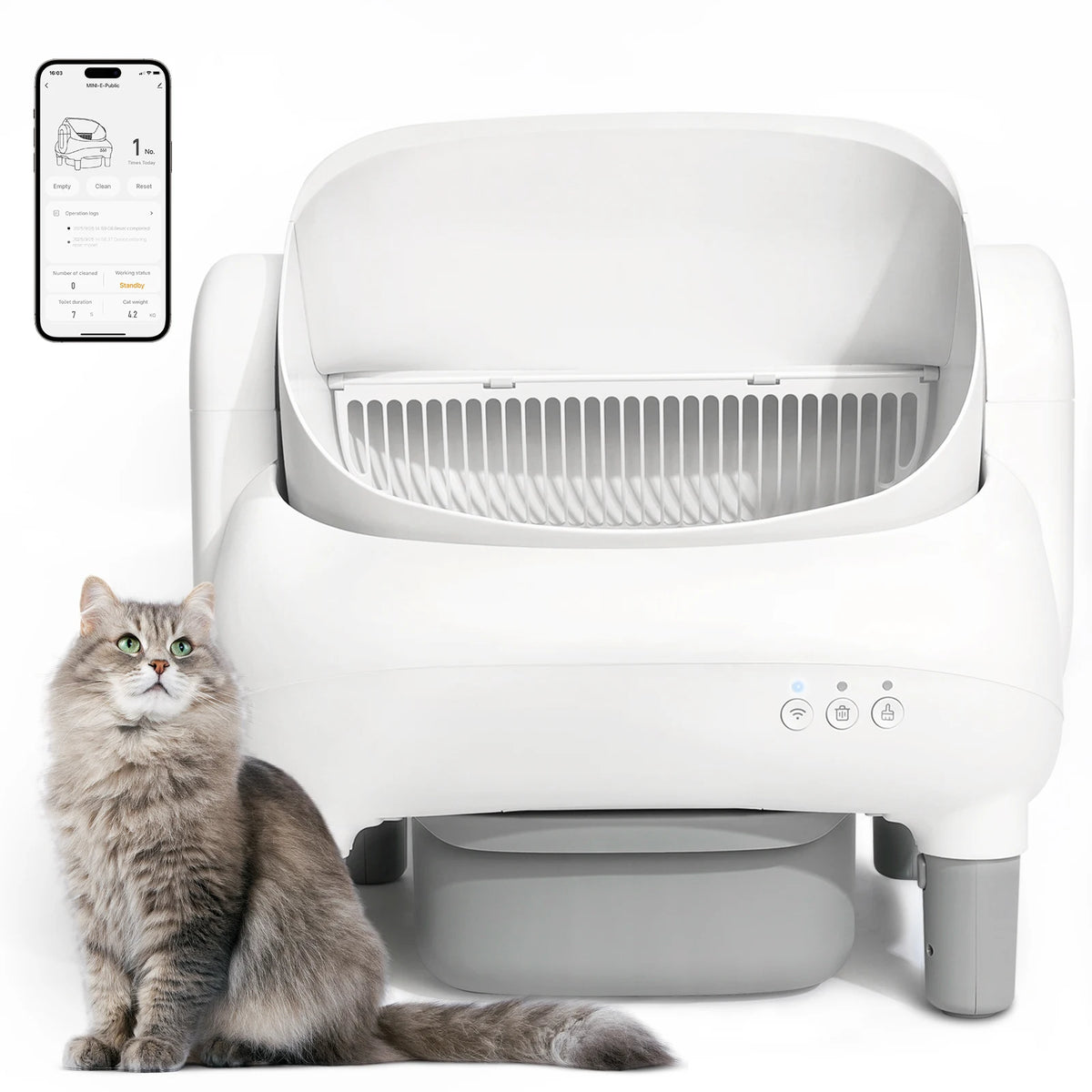Smart Automatic Self Cleaning Cat Litter Box With App Control