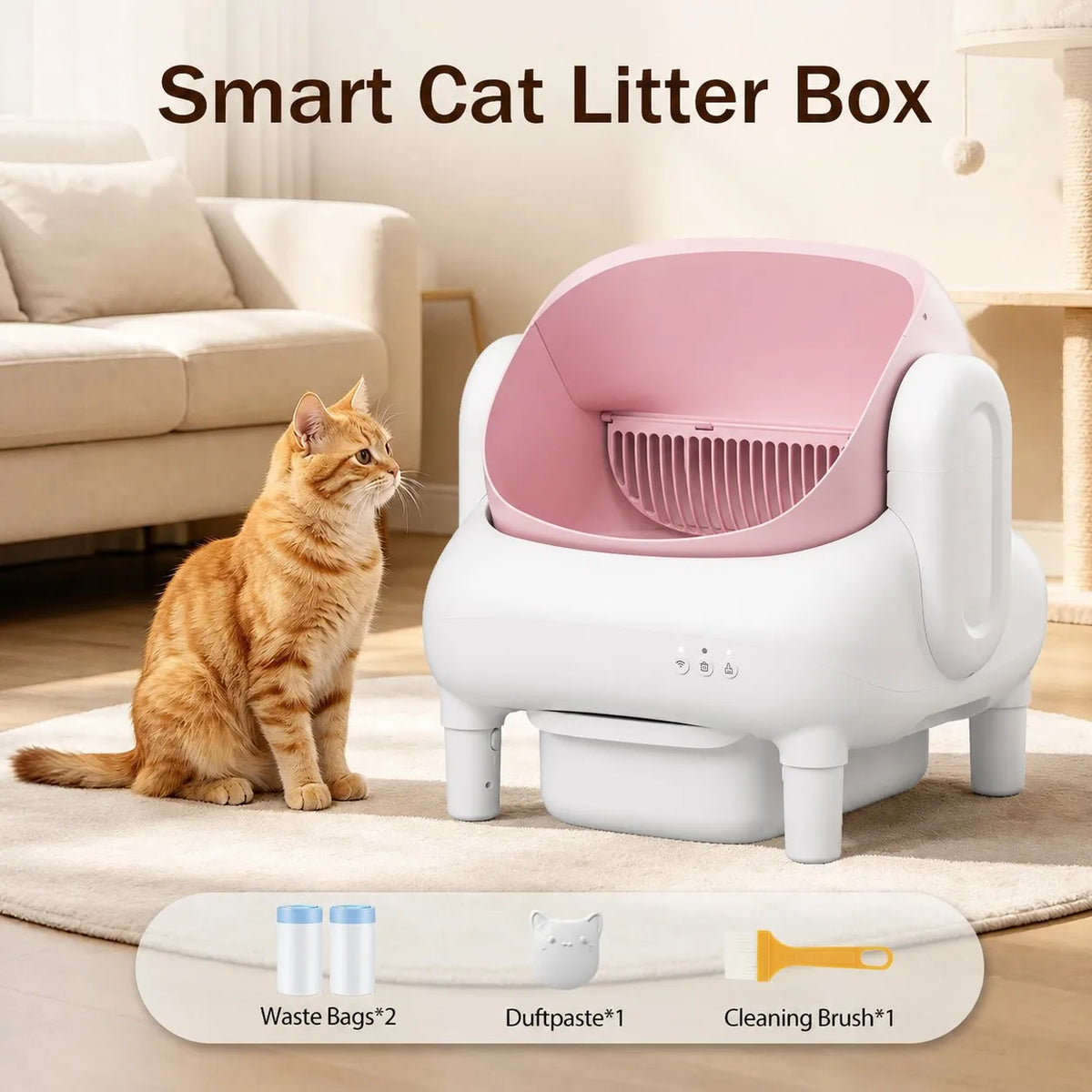Automatic Smart Self Cleaning Cat Litter Box Wifi Remote Control
