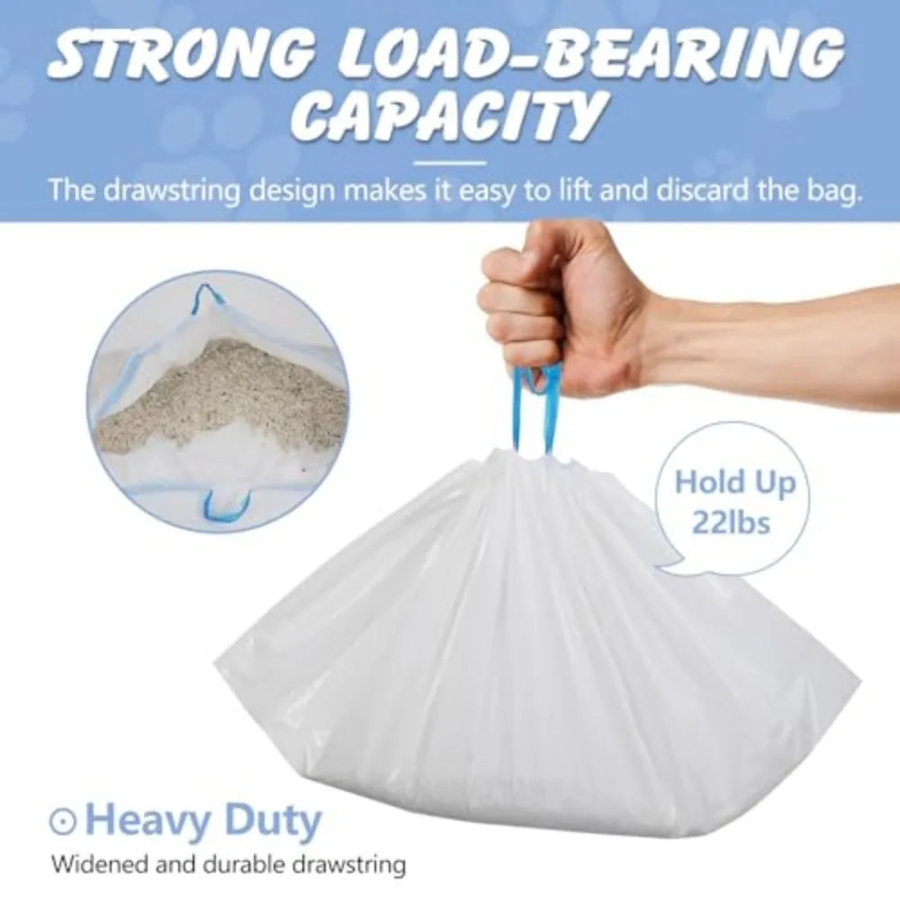 Heavy Duty Cat Litter Box Liners With Odor Barrier Drawstring