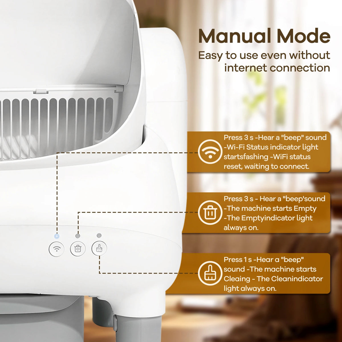 Smart Automatic Self Cleaning Cat Litter Box With App Control