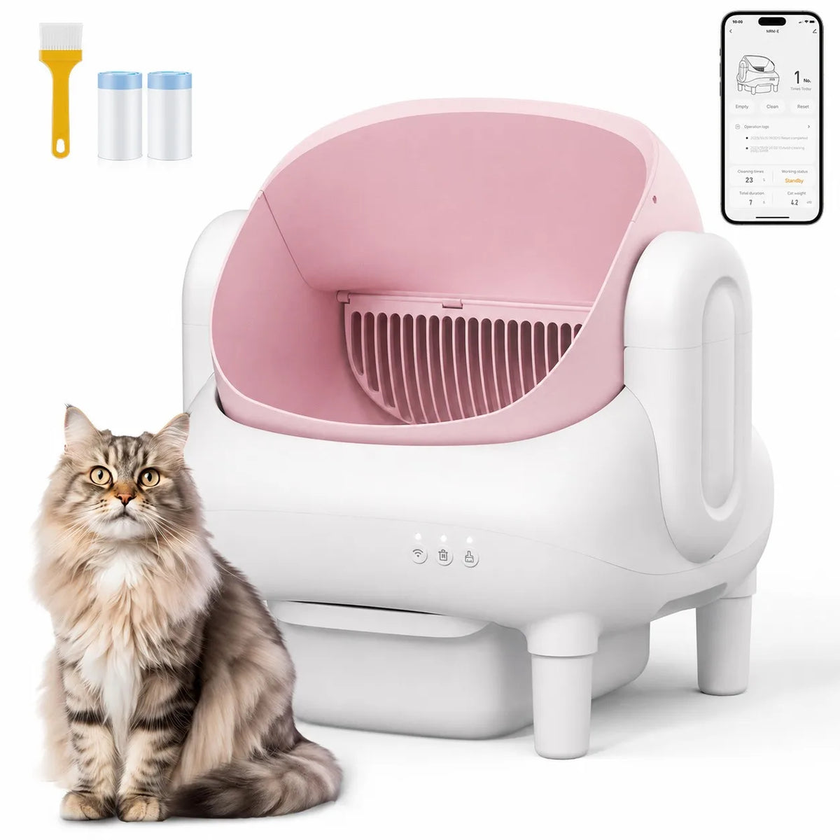 Automatic Smart Self Cleaning Cat Litter Box Wifi Remote Control