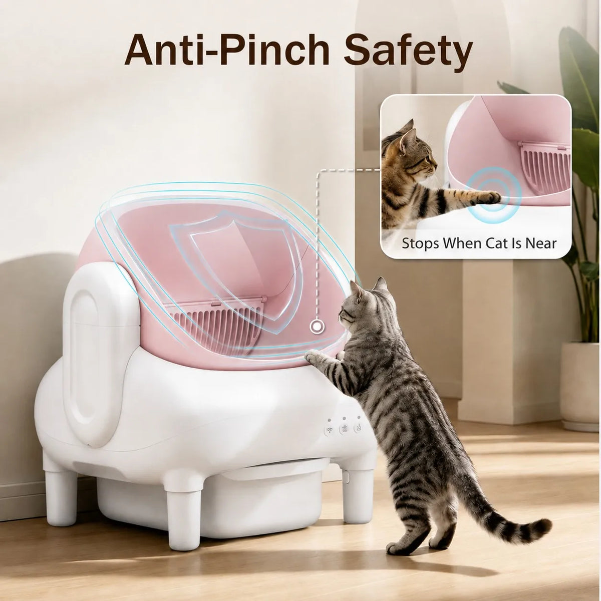 Automatic Smart Self Cleaning Cat Litter Box Wifi Remote Control