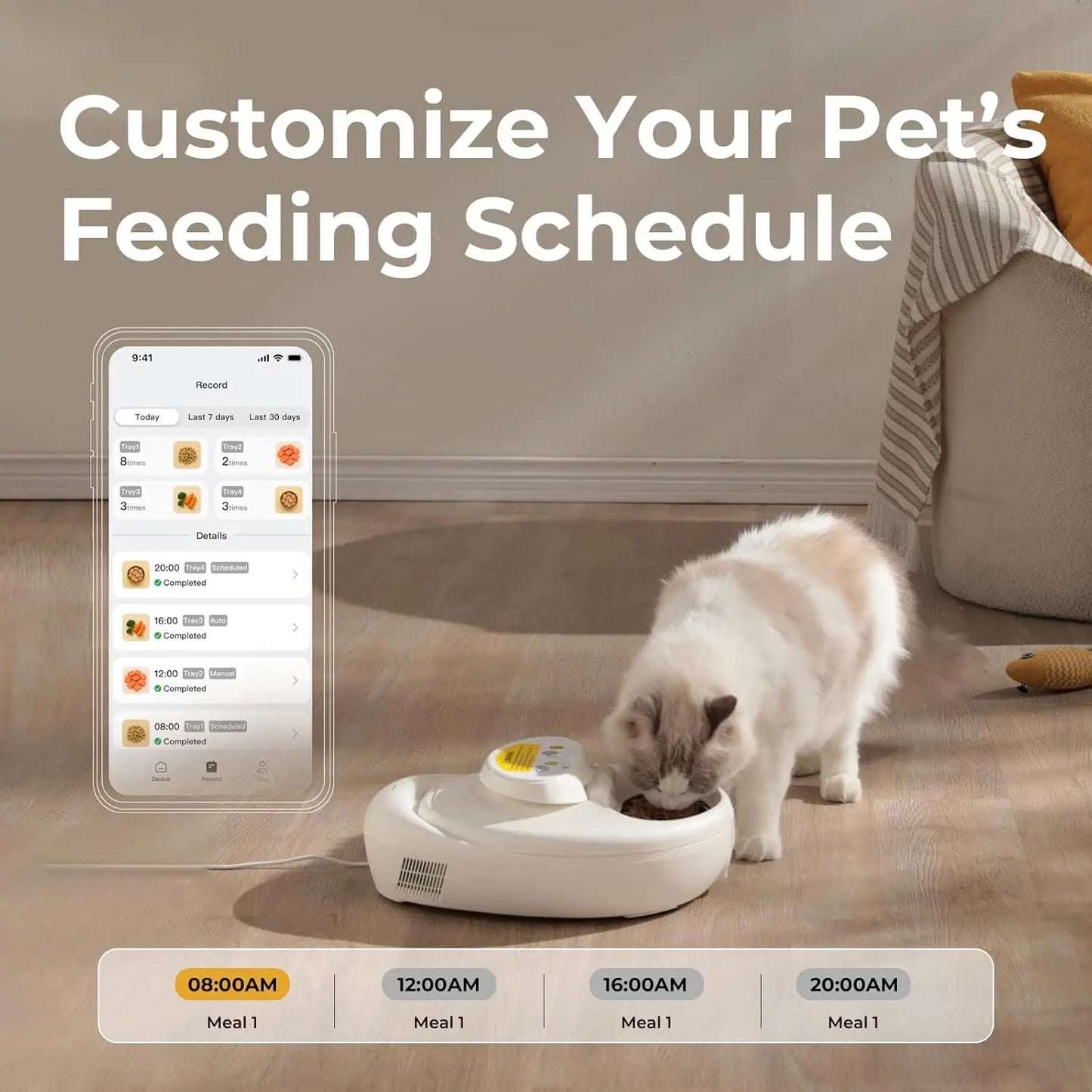 Smart Wet Cat Food Feeder Automatic With Dual Temp Refrigeration