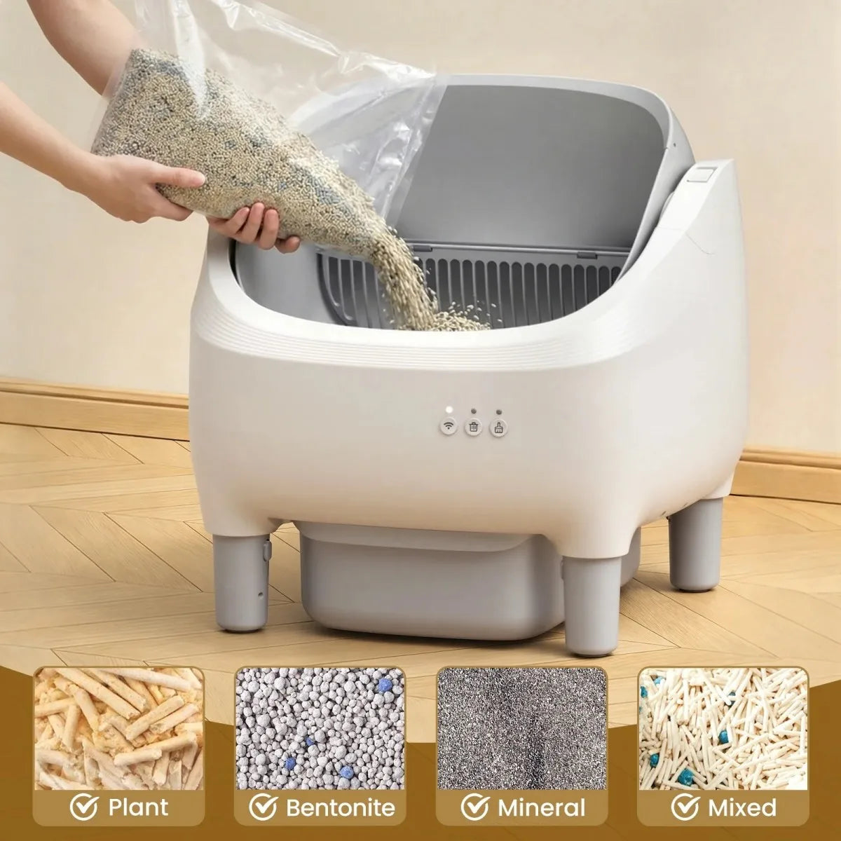 Automatic Self-Cleaning Cat Litter Box With WiFi App Control