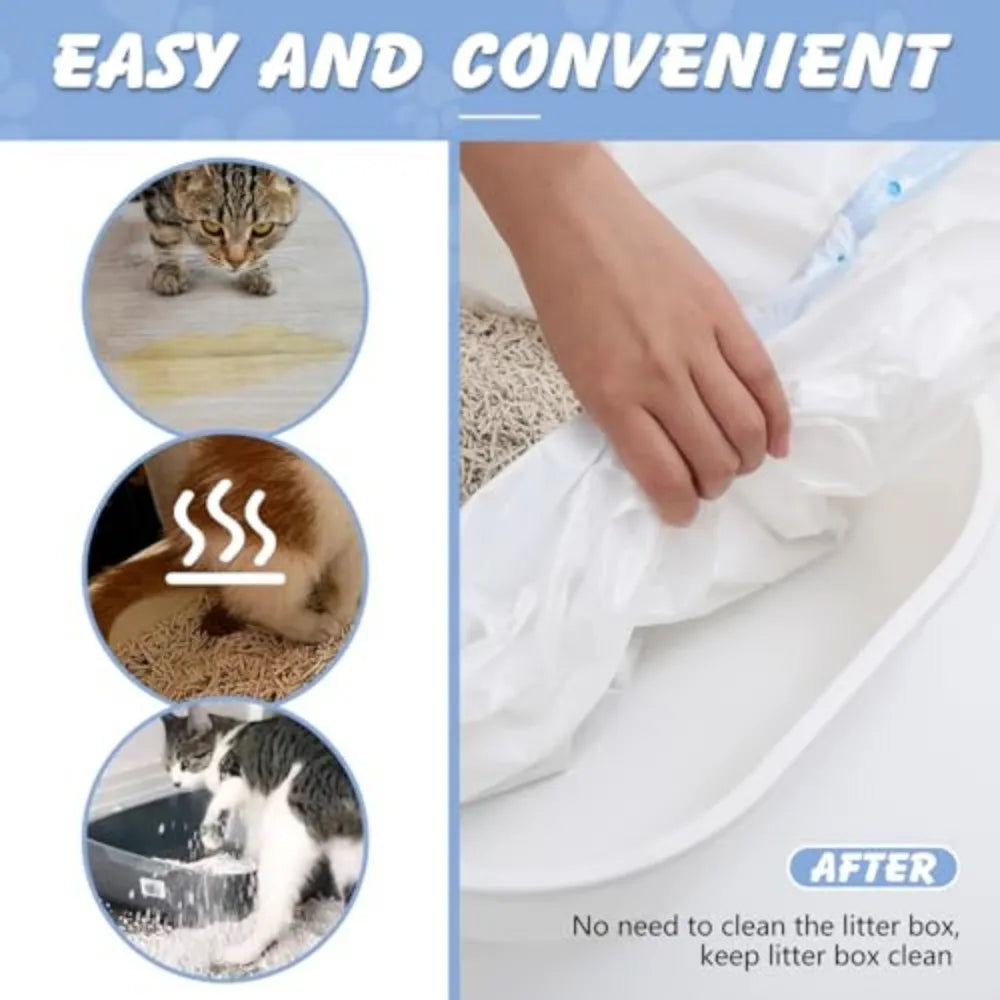 Heavy Duty Cat Litter Box Liners With Odor Barrier Drawstring