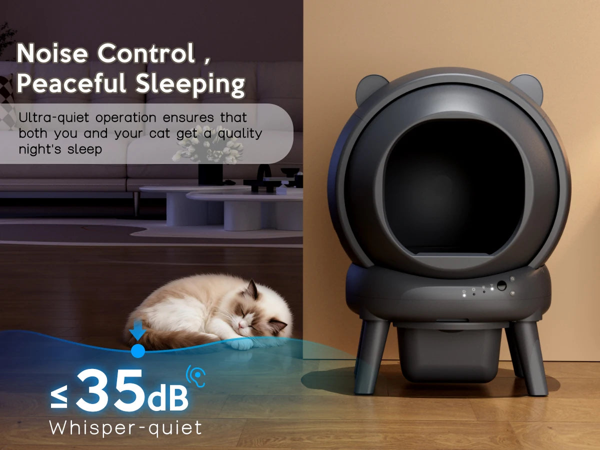 The Cumridge Self-Cleaning Litter Box is a high-performance, hygienic solution designed specifically for multi-cat households.