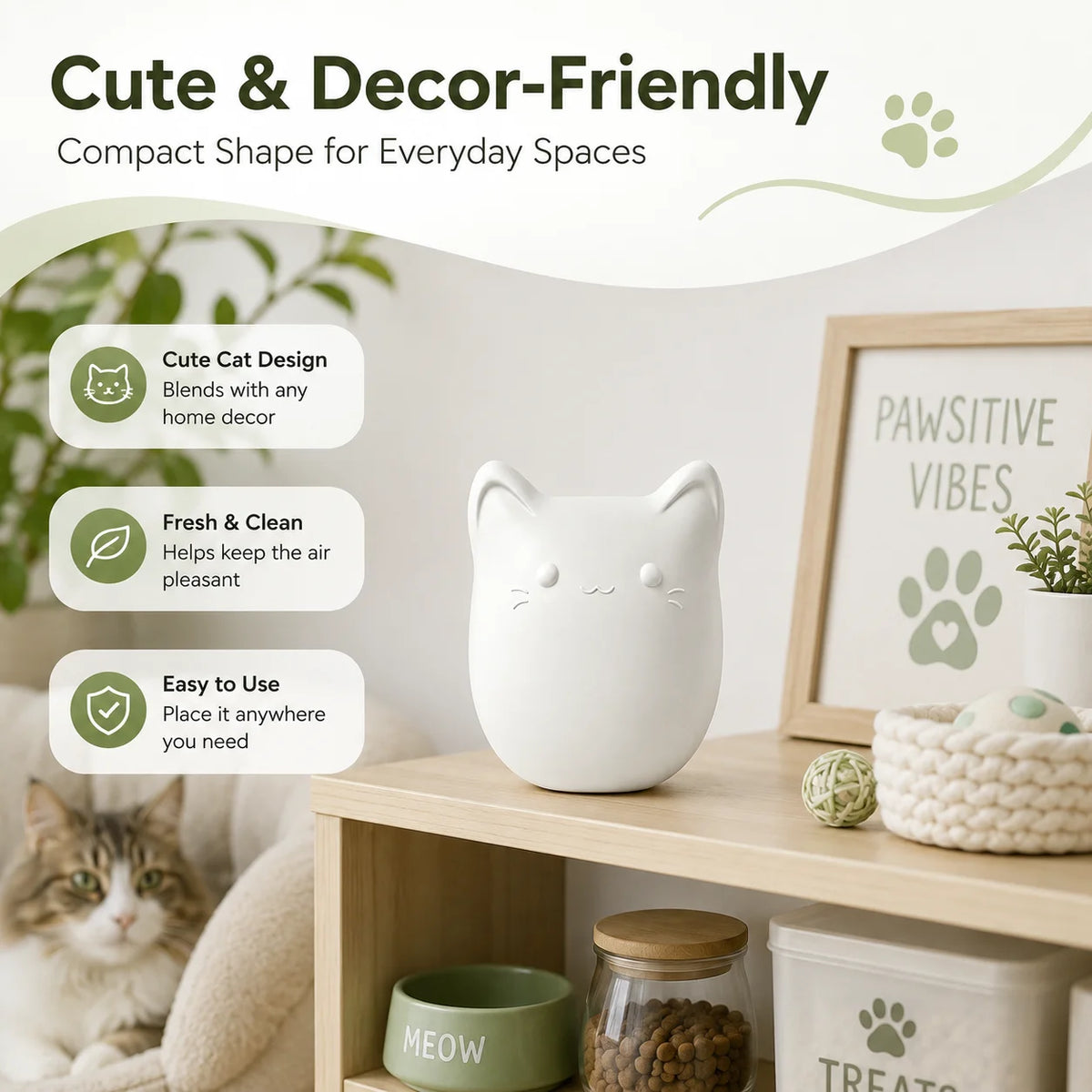 Rechargeable Cat Litter Box Air Purifier With Quiet Pet Deodorizer