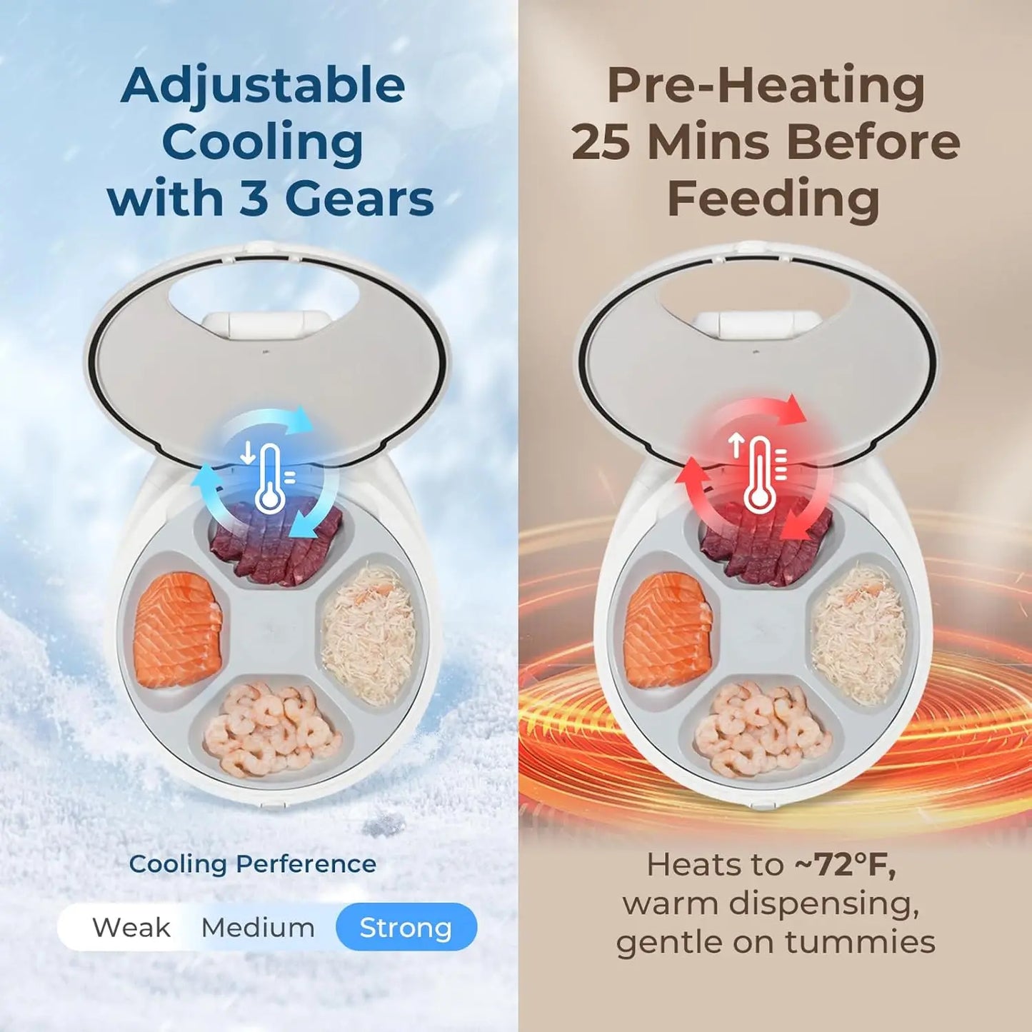 Smart Wet Cat Food Feeder Automatic With Dual Temp Refrigeration