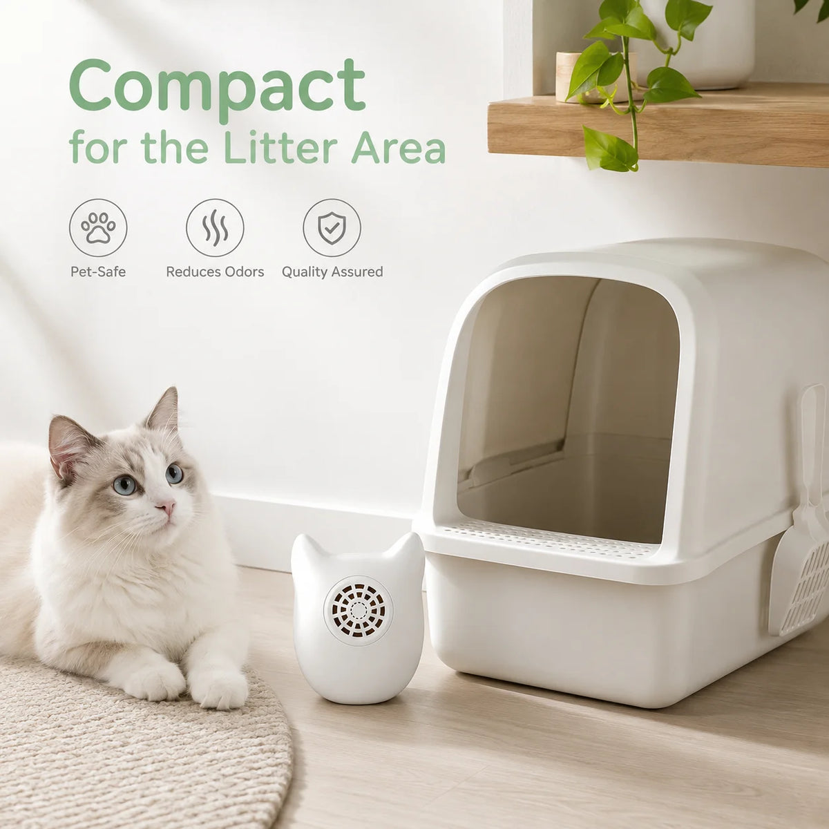 Rechargeable Cat Litter Box Air Purifier With Quiet Pet Deodorizer