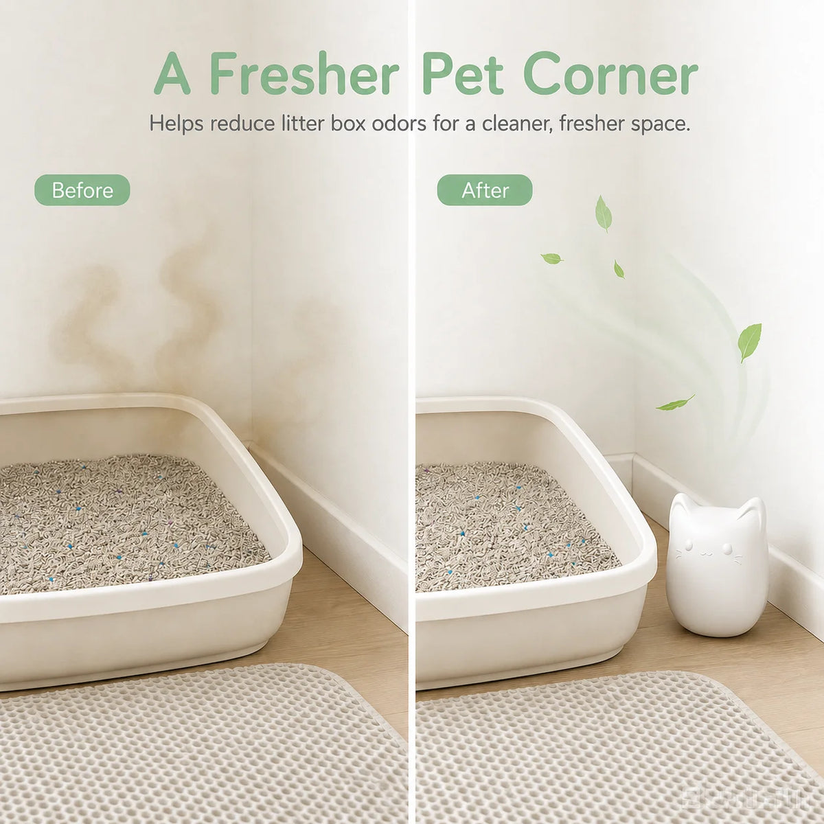Rechargeable Cat Litter Box Air Purifier With Quiet Pet Deodorizer