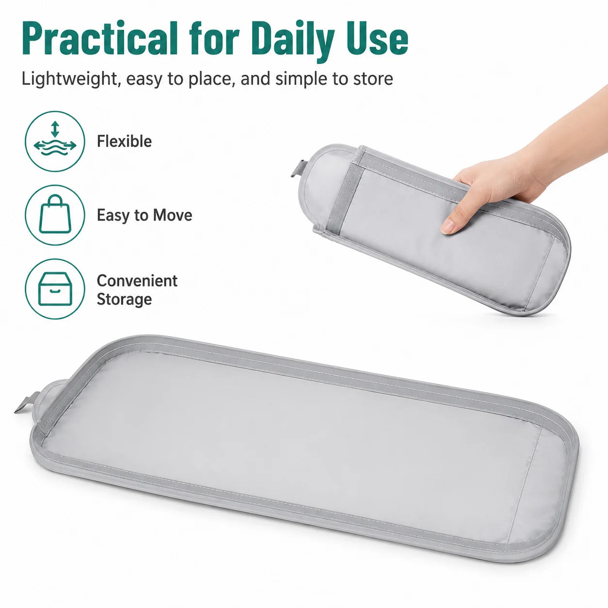 Cumrige Waterproof Cat Litter Box Pad, Raised Edge Leak Proof Urine Mat, Washable Reusable Anti-Spill Litter Trapping Mat, Floor Carpet Protector Accessory for Automatic Self-Cleaning Cat Litter Box