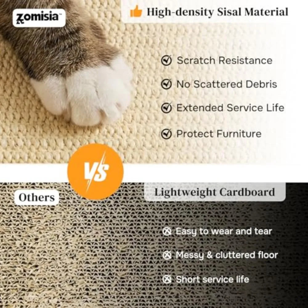 Natural Sisal Cat Scratcher Pad With Rolling Ball Track