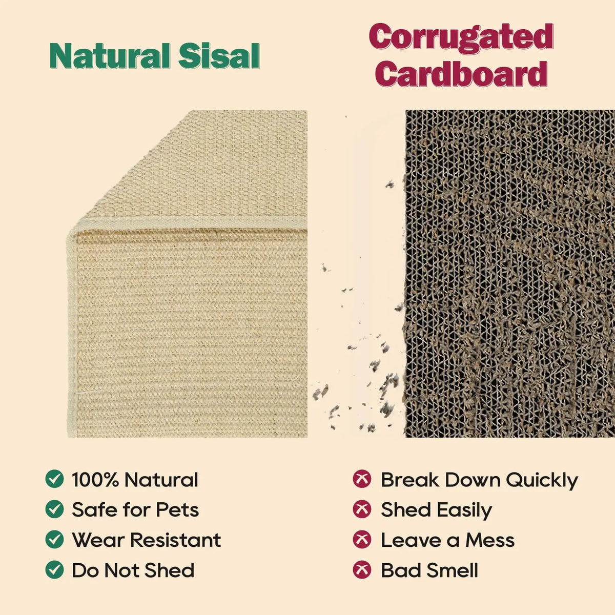 Cat Scratcher And Lounging Bed With Natural Sisal Mat