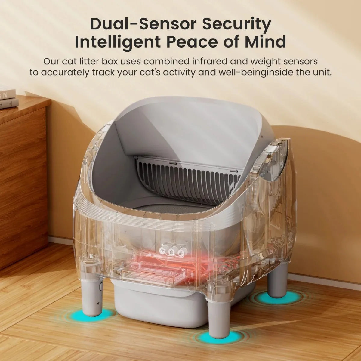 Automatic Self-Cleaning Cat Litter Box With WiFi App Control