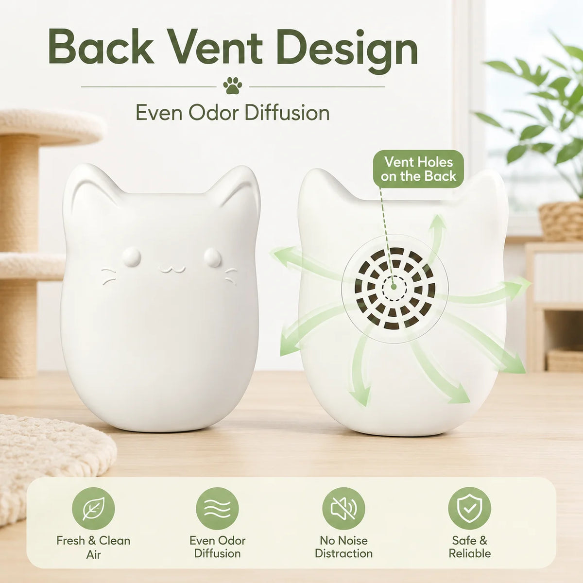 Rechargeable Cat Litter Box Air Purifier With Quiet Pet Deodorizer