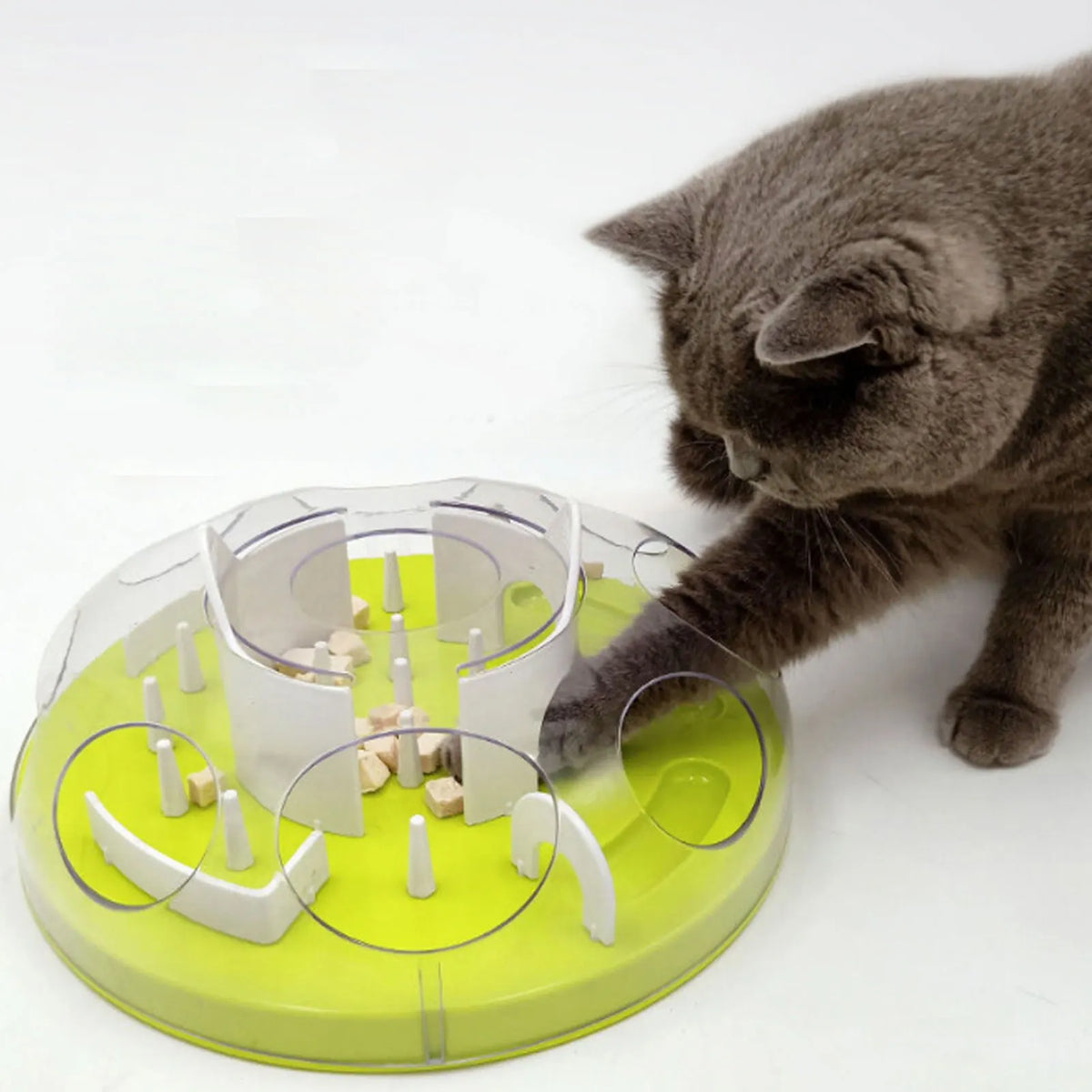 Interactive Cat Puzzle Feeder Slow Food Dispenser Toy For Cats by Annie N Poe Cattastic Supplies