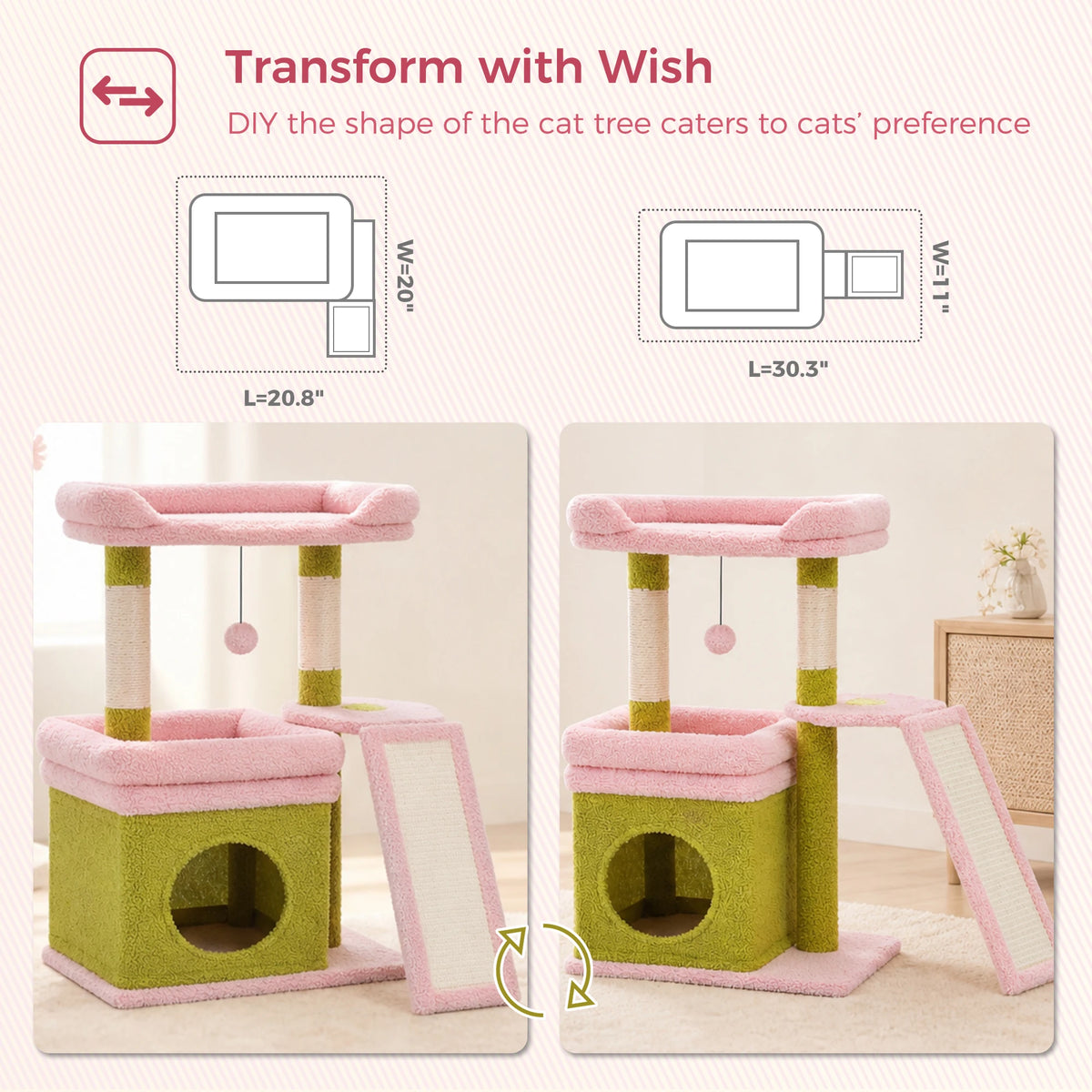 PAWZ Road Indoor Cat Tree With Sisal Scratching Post Perch