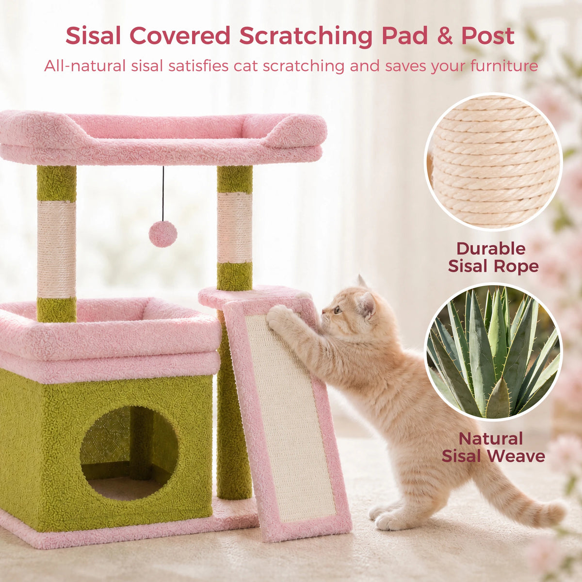 PAWZ Road Indoor Cat Tree With Sisal Scratching Post Perch
