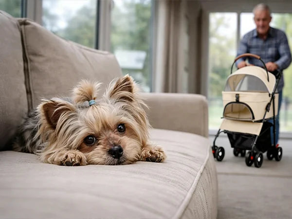 Cabusatly 2-In-1 Pet Stroller Foldable For Small Dogs And Cats