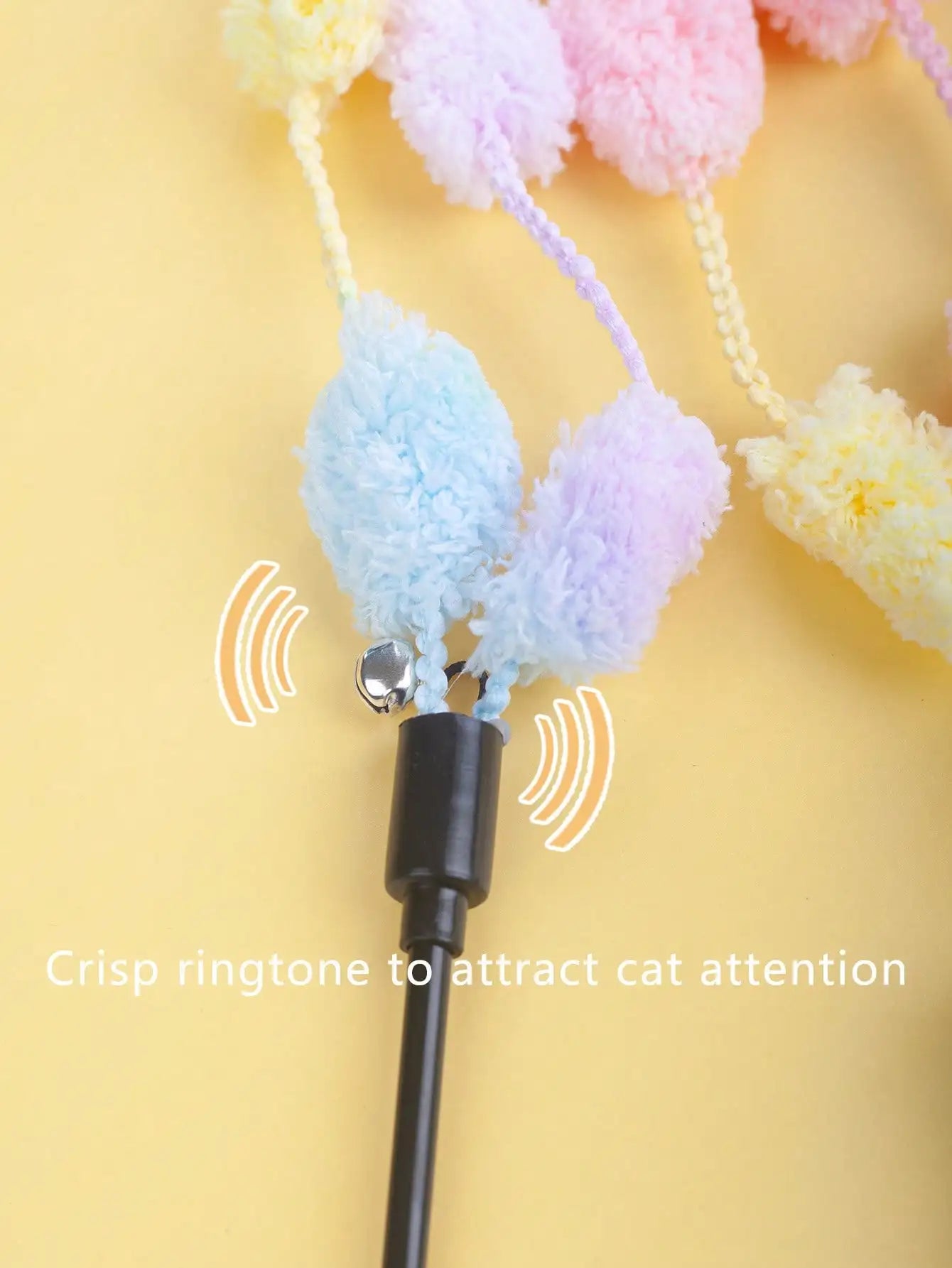 2pcs Cat Teaser Stick With Bell, Interactive Pet Toy For Self-Entertainment