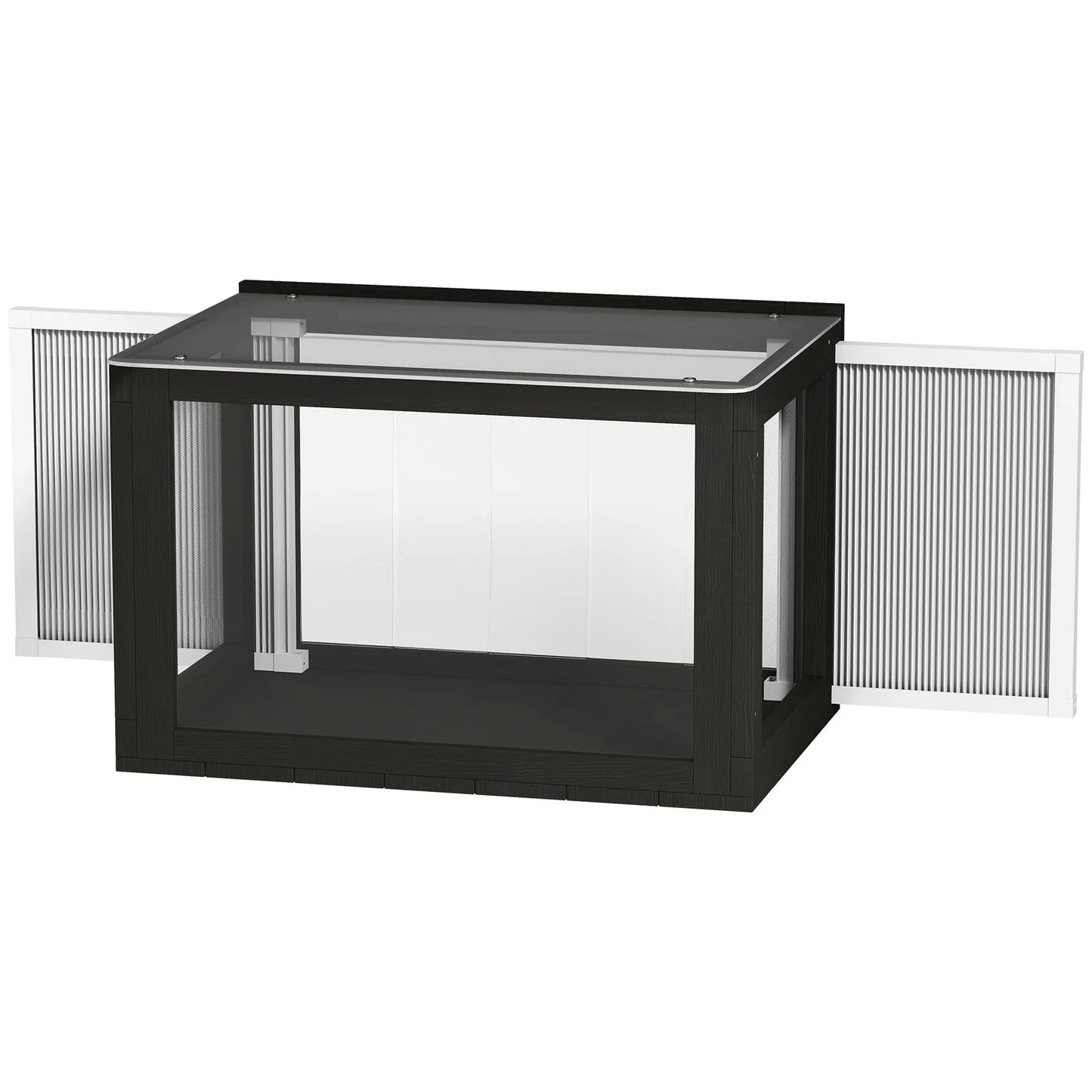 Window Catio Outdoor Cat Enclosure Adjustable 25"–41", Black