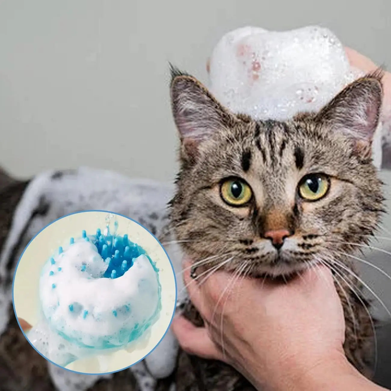 Pet Bath Brush Silicone Grooming Device for Dogs and Cats