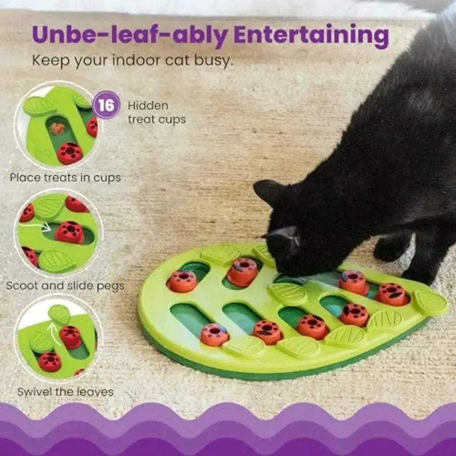 Interactive Cat Puzzle Feeder With 16 Treat Compartments