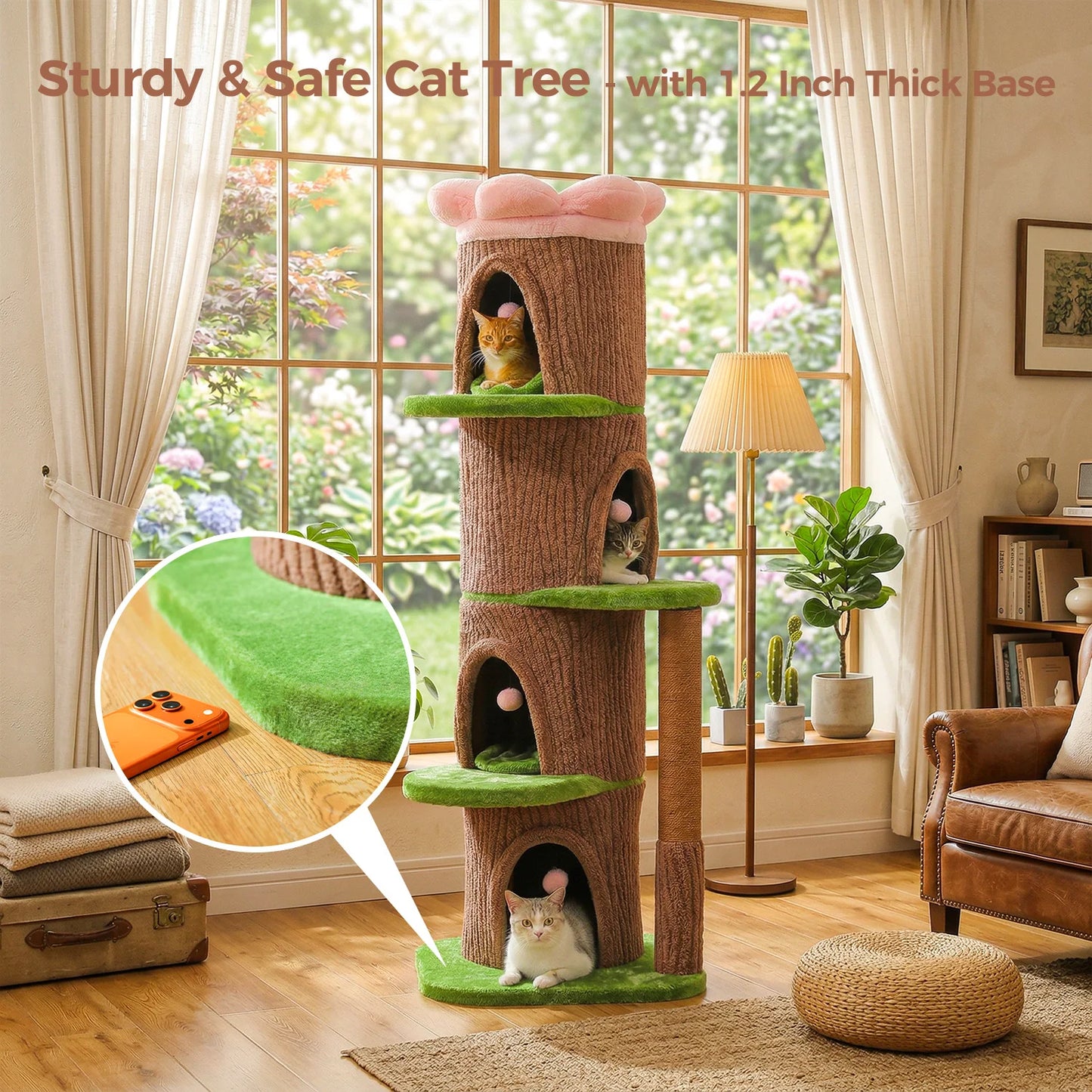 PAWZ Road Large Cat Tree With Four Condos And Scratching Post