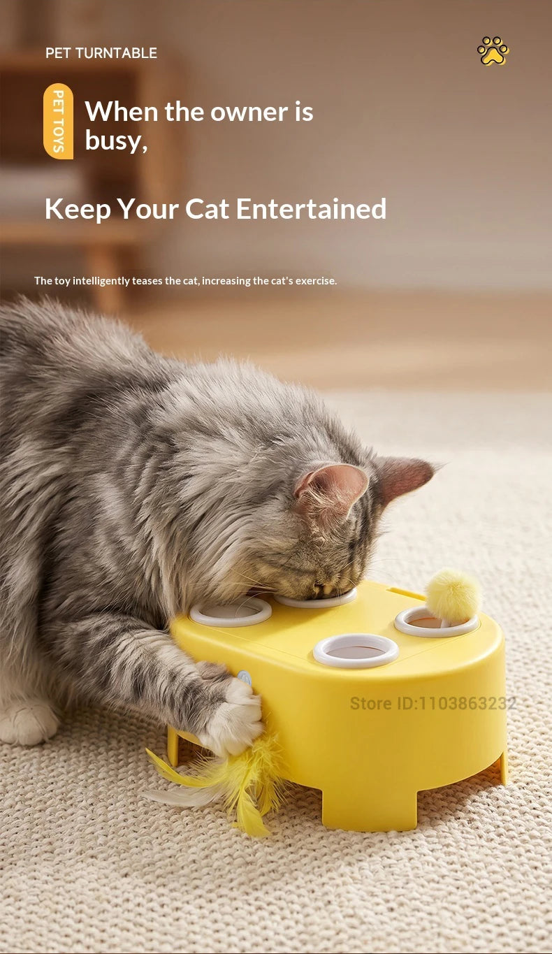 Smart Cat Toy: Self-Entertaining Interactive Cat Wand with Artificial Feathers – Electric Toy Suitable for Small and Large Cats