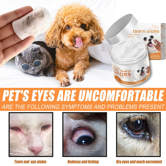 Dog Cat Wet Wipes Ear Stain Remover Nonwoven Cleaning Wipes