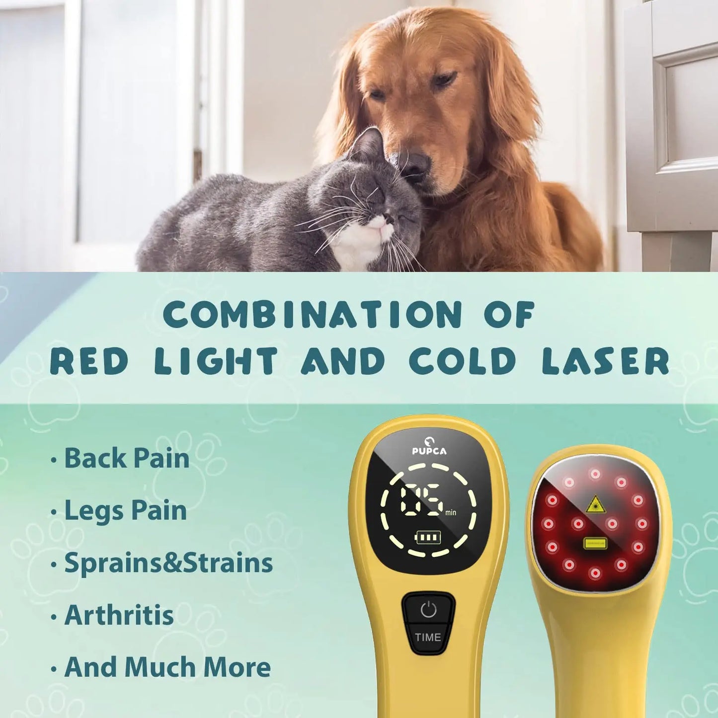 Pet Pain Relief  650nm 808nm Cold Low Level Laser Red Light Therapy Device Dog Cat Body Physical Muscle Therapy Equipment