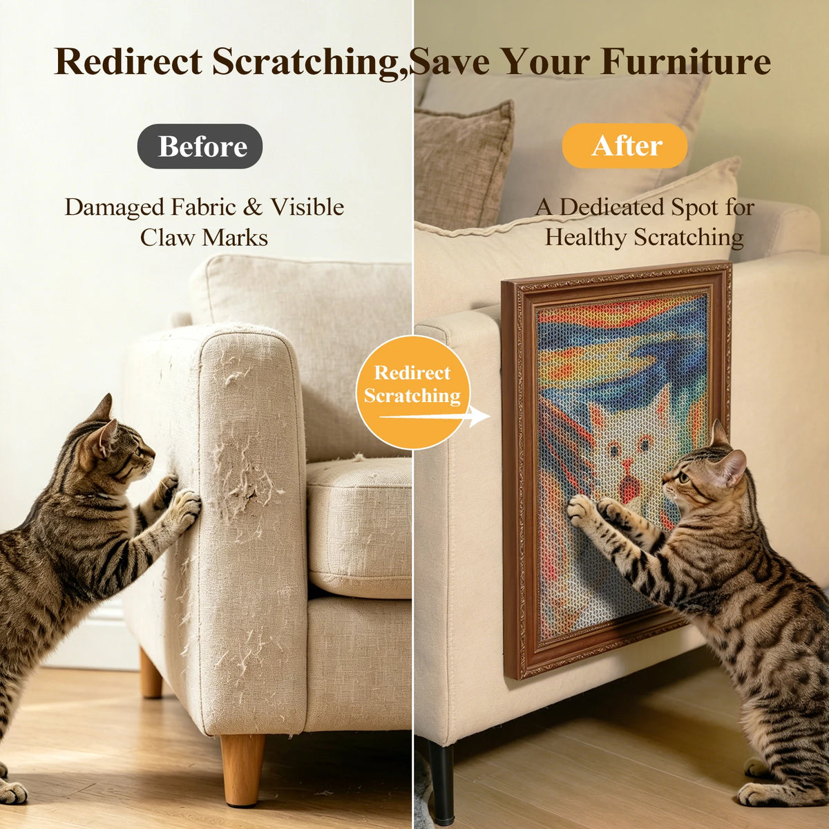 PAWZ Road 3-Pack Corrugated Cat Scratcher With Adhesive Strips