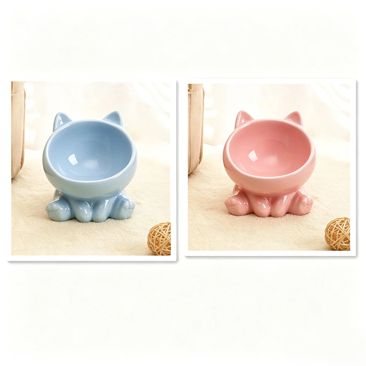 Ceramic Neck Guard Oblique Mouth Cat And Dog Food Bowl