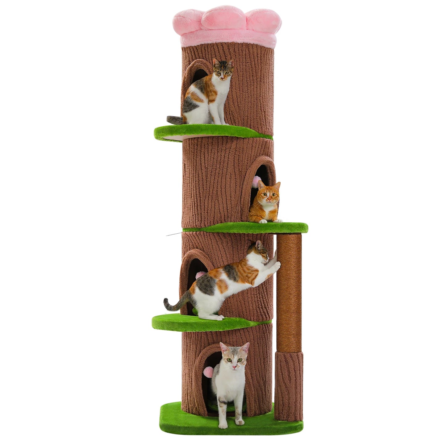 PAWZ Road Large Cat Tree With Four Condos And Scratching Post