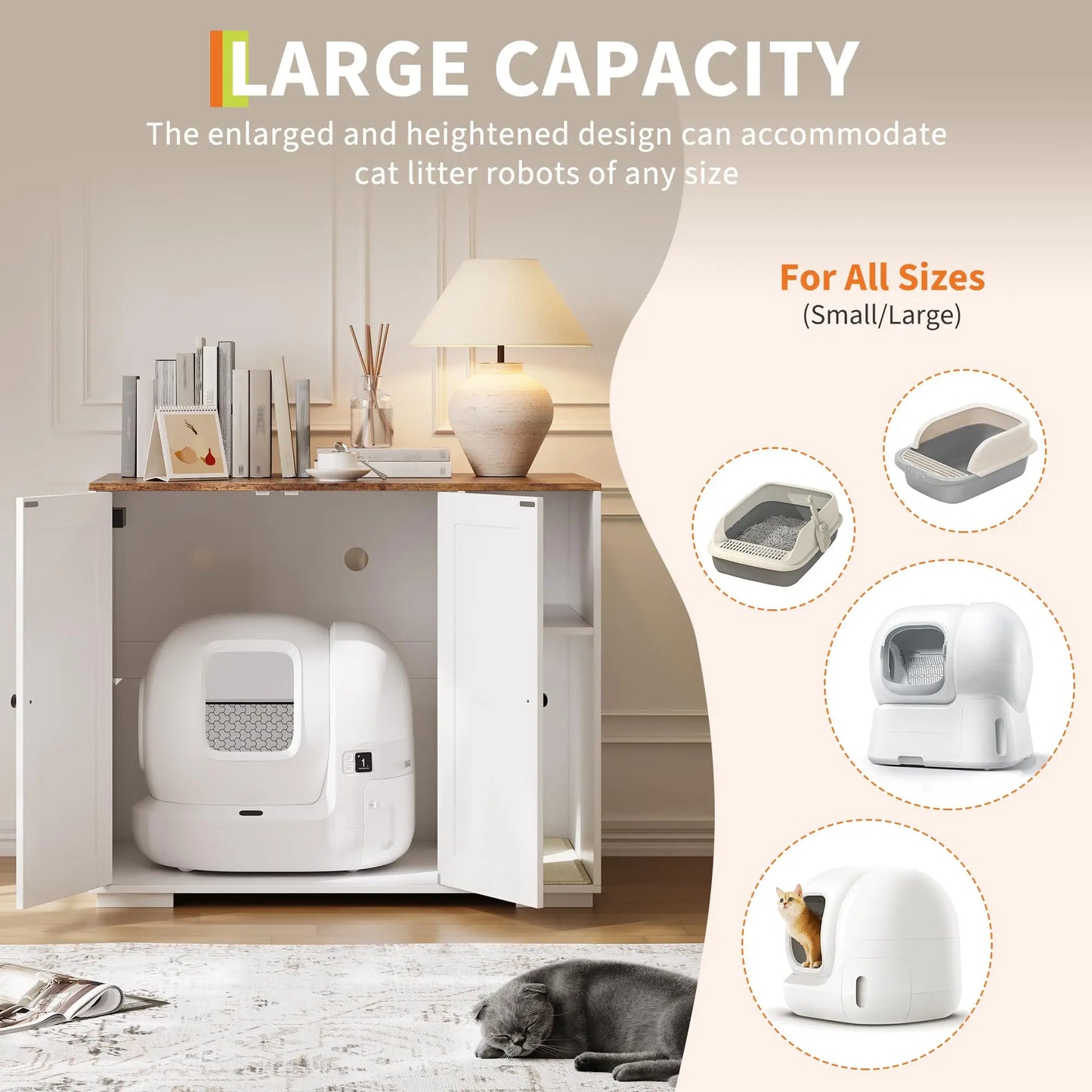 HiMISS Dog-Proof Cat Litter Enclosure For Litter Robot 3/4